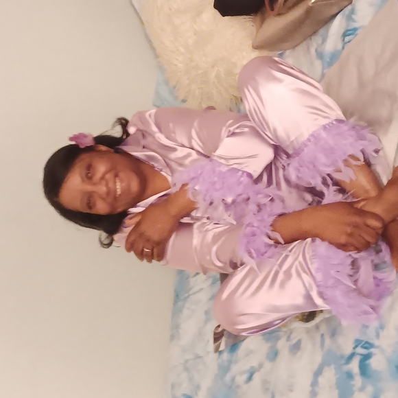 Elegant Lavender Satin Pajama Set - Picture 1 of 2